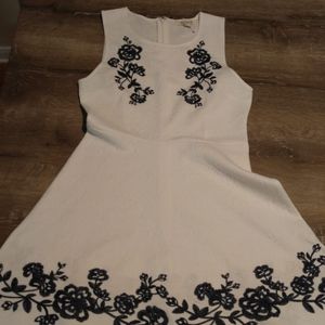 White and Blue Floral Dress